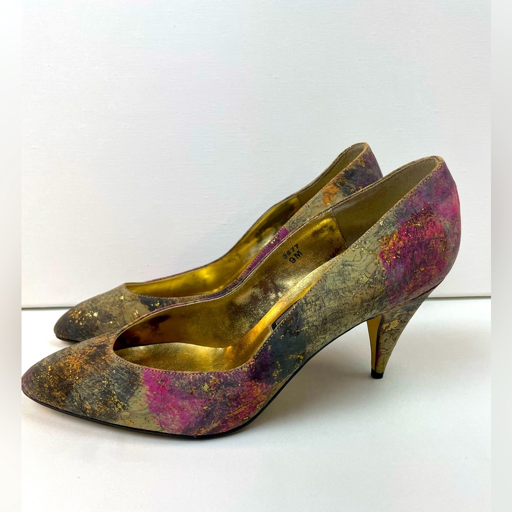 J. Renee Abstract cork high heels, Size 9
